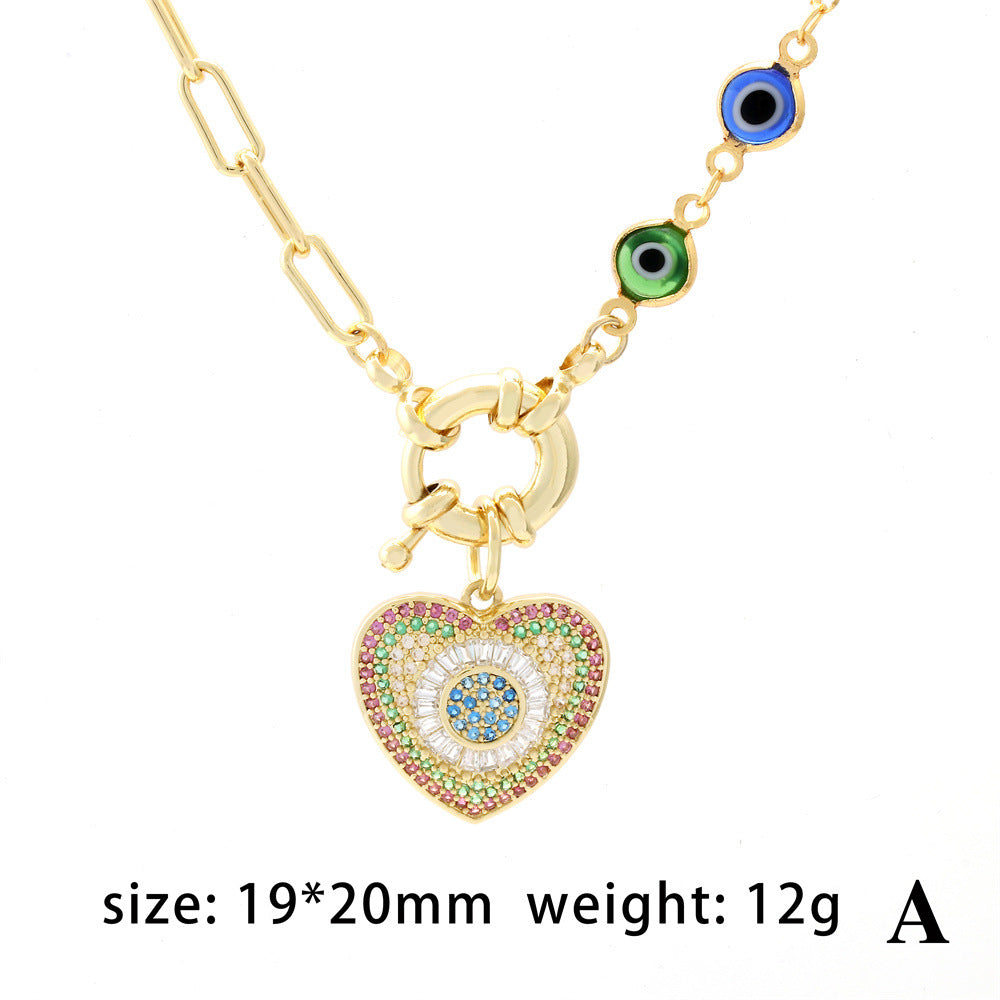 Wholesale Glass Colored Diamond Gold Plated Necklaces